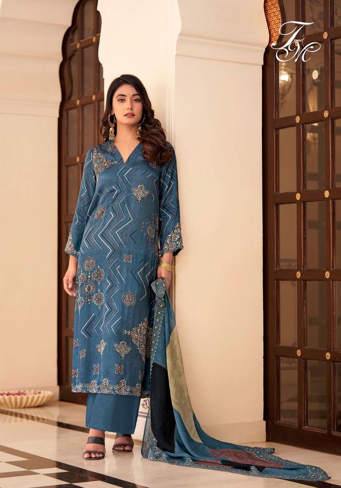 Shikha By T And M Muslin Printed Dress Material Wholesale Price In Surat

